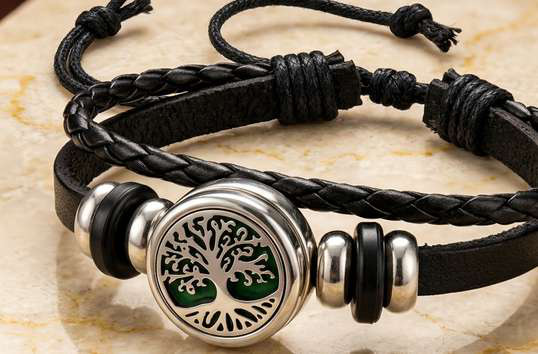 Pulseira Difusora em Couro Casual